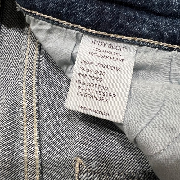 Judy Blue Trouser Flare Jeans Womens 9/29 Button Fly 70s Revival Coastal Cowgirl - Picture 8 of 17